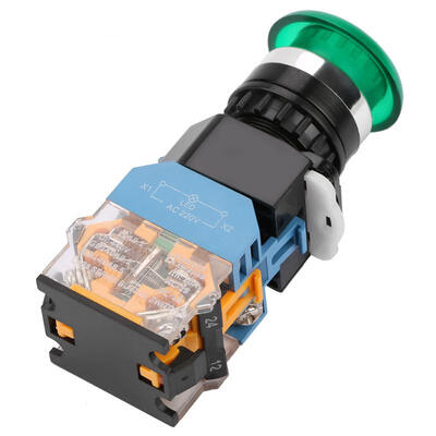 

Greensen 220V LA38-11MD 22MM Green Auto Reset Light Button Switch with Big Mushroom Head
