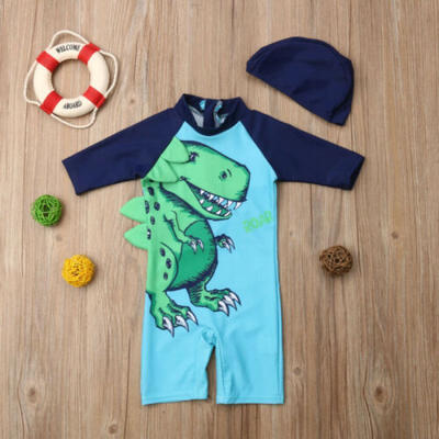 

2pcs Baby Kid Boy Sun Protective Swimwear Rash Guard Costume Bathing Suit Set UK