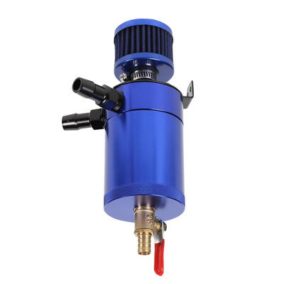 

2-Port Aluminum Alloy Oil Catch Can Tank with Breather FilterDrain Valve