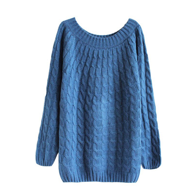 

Femininos 6 Colours Women Sweater Pullovers Fashion Casual Long Sleeve O-neck Twist Knitted Christmas Sweter Casacos