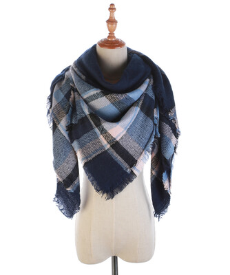 

Autumn&winter new European&American style foreign trade big Korean version of the six-color geometric big square wild shawl imitation cashmere large square