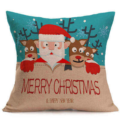 

Tailored Merry Christmas Linen Pillow Cases Sofa Cushion Cover Home Decoration