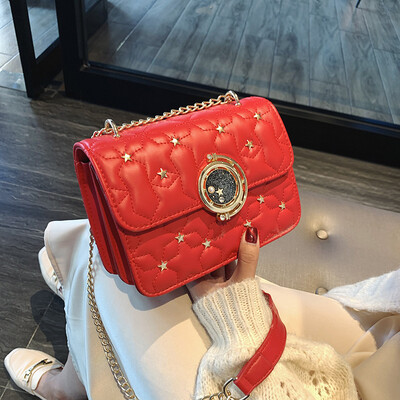 

Womens bag new Korean version of the ultra-gas stars small square bag fashion wild chain Messenger bag shoulder bag