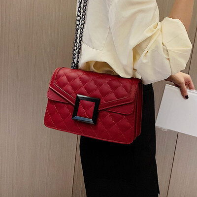 

French niche rhombic chain bag female 2019 new Korean version of the wild single shoulder slung fashion simple small square bag