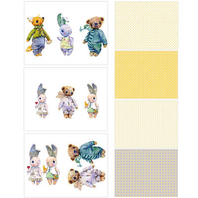 

14pcs Rabbit Bear DIY Background Paper Scrapbooking Photo Album Paper Cards