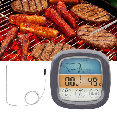 

Greensen BBQ Thermometer Meat Food Cooking Probe Thermometer with Timer Temperature Measuring Tool