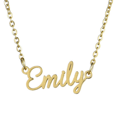 

Stainless Steel Emma Emily Letter Name Pendant Charm Gold Bohemian Style Necklace Gift For FriendNo Box