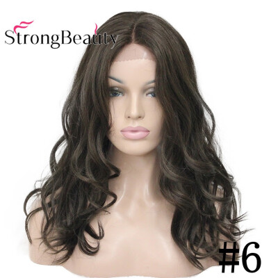 

StrongBeauty Long Wavy Human Hair BrownBlonde Wig for Women