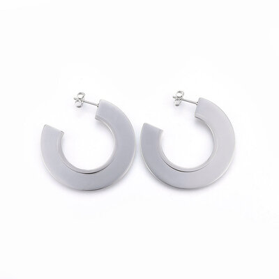 

304 Stainless Steel Stud Earrings Stainless Steel Color 40x3mm Pin 08mm
