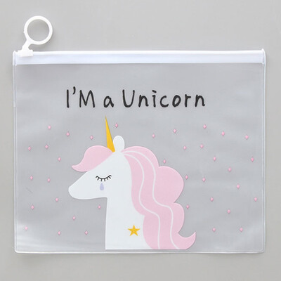 

Unicorn Sweet Colorful Grenadine Transparent A4 File Folder Document Filing Bag