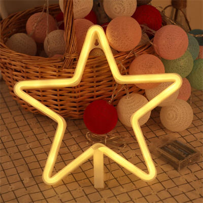 

Star Neon Lights Modeling Lights Led Wall Room Decorative Lights Holiday LED Night Lights AA Batteries Powered