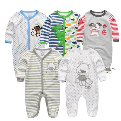 

Kiddiezoom 5PCS Baby Rompers Long Sleeve Baby Girls Clothes Clothing Sets Bodysuits Baby Boys Clothes Outwear Newborn Babywear