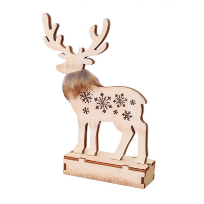 

New Hot 1PC Wooden Reindeer Decoration Christmas Decoration Unique Luminous Cute Festive Party Supplies