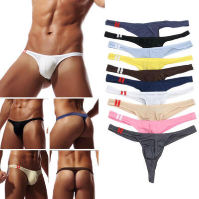 

Men Ice Silk Boxer Briefs Bulge Pouch Thong T-back G-string Comfort Underwear US