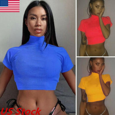 

US Women Fashion Boho Crew Neck T-shirt Tops Ladies Short Sleeve Casual Pullover