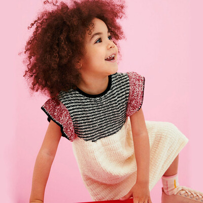 

Toddler Baby Girls Sleeveless Patchwork Knitting Dresses Outfits Dress Clothes