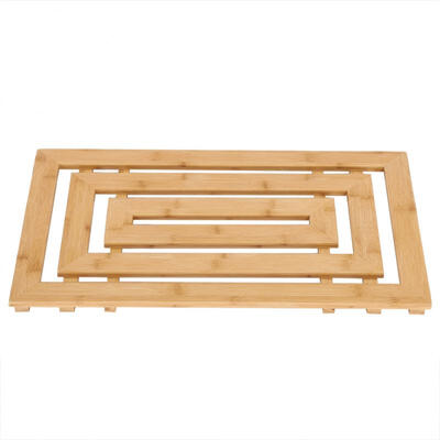 

Greensen Rectangular Natural Bamboo Slatted Duck Board Anti-slip Bathroom Shower Mat Bathing Supplies