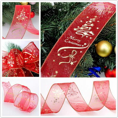 

Tailored 2M Wired Edge Christmas Ribbon Packaging Decoration Craft Gift Present