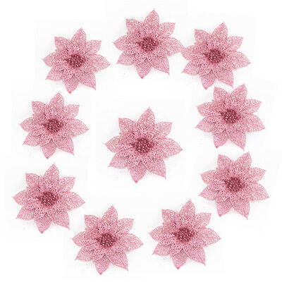 

JPGIF 10PcsSet Christmas Flowers Trees Xmas Decor Glitter Wed Birthday Party 8cm
