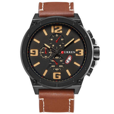 

CURREN 8230 Business Quartz Wristwatch Calendar Display Watch With Leather Strap For Men