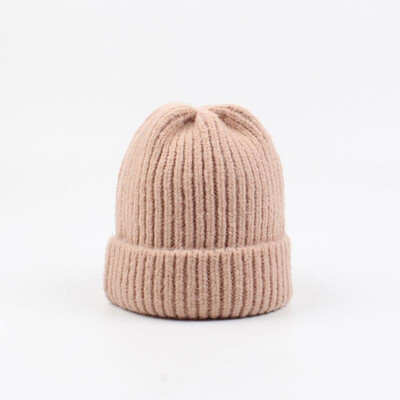 

Fashion Women Ribbed Knitted Beanies Solid Color Dome Cute Sweet Winter Warm Skullies Headwear