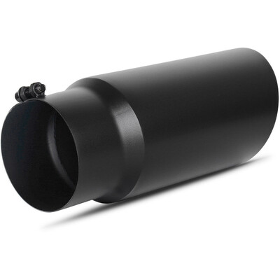 

5" Inlet Black Exhaust Tip5" x 6" x 15" Clamp On Design Universal Stainless Steel Diesel Exhaust Tailpipe Tip