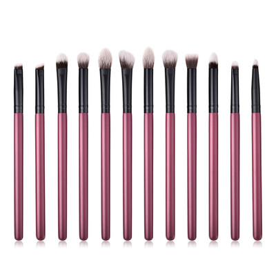 

Gobestart 12PCS Wooden Foundation Cosmetic Eyebrow Eyeshadow Brush Makeup Brush Sets Tools