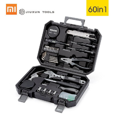 

Xiaomi Mijia JIUXUN 60 in 1 Toolkit DIY Household Home Repair Toolswith Screwdriver Wrench Hammer Band Tape Plier Knife ToolBox