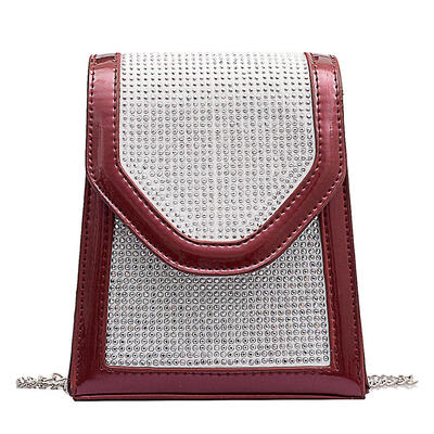 

Beads Decor Shoulder Messenger Handbags Women Leather Chain Crossbody Bags