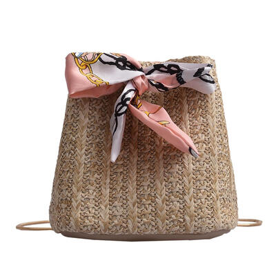 

Straw Weaving Shoulder Messenger Handbags Women Casual Bucket Crossbody Bag