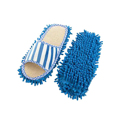 

Gobestart Coral Velvet Striped Machine Washable Slippers Chenille Linen Mopping Slippers