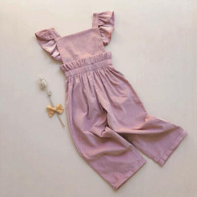 

US Autumn Kid Baby Girl Clothes Sleeveless Ruffle Romper Jumpsuit Overall Outfit