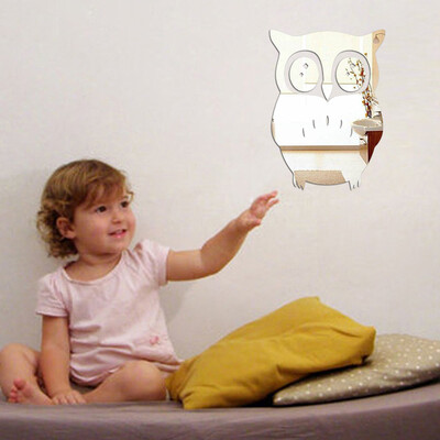 

〖Follure〗3D Owl Mirror Vinyl Removable Wall Sticker Decal Home Decor Art Black