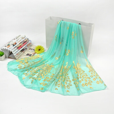 

Peacock Flower Printing Long Women Shawl Soft Wrap Scarf Autumn And Winter