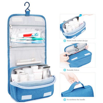 

Gobestart Potable Travel Folding Make up Toiletry Bags with Hook Organizer Bags