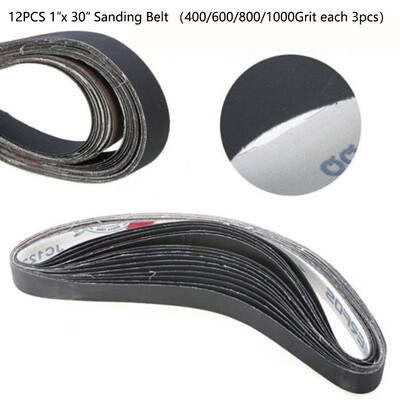 

12pcsSet Sanding Belt 1x30 Cutter Making Sharpening 400-1000Grits For Sander