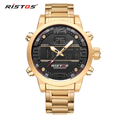 

Fashion sports waterproof double display mens watch multi-function LED electronic watch