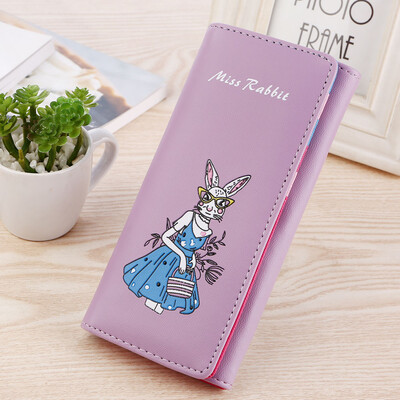 

Tailored Women Retro Rabbit Printing Long Wallet Coin Purse Card Holders Handbag BU