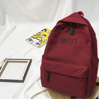 

Tailored Fashion Women Nylon Solid Color Capacity Student Backpack Travel Couple Bag