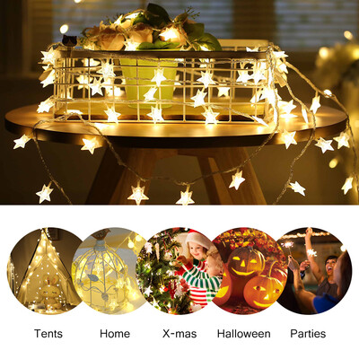

Battery Operated Led String Lights Ejoyous 6m 19ft 40 star Shape LED Lights Fairy Decorative Liled string lights