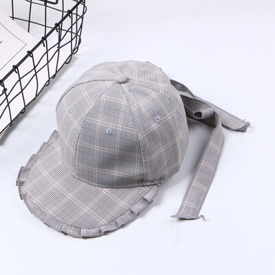 

Fashion bow knot sunshade hat men&women bright leisure plaid hair baseball cap duck tongue cap couple manufacturer wholesale