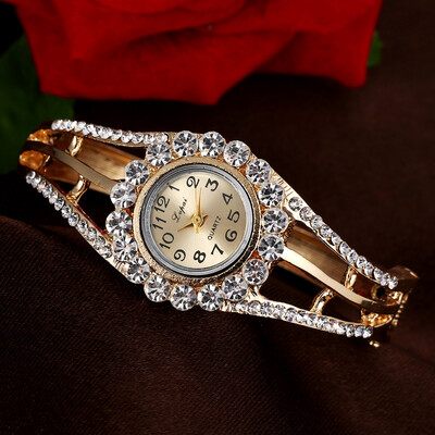 

Watch fashion full diamond table retro lady flower bracelet watch