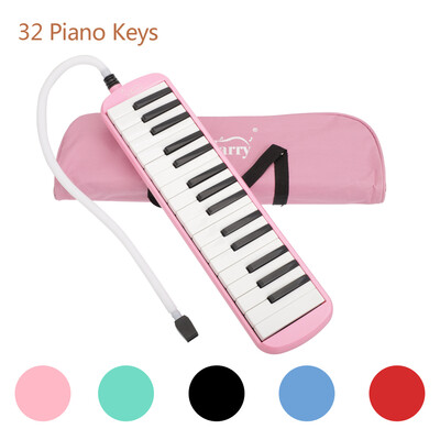 

32-Key Melodica with Mouthpiece & Hose & Bag & Cleaning Cloth For Beginners Pink
