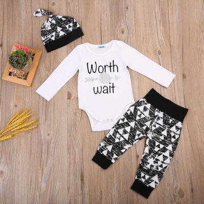 

Newborn Baby Boys Cotton Clothes Jumpsuit Romper Bodysuit Pants Hat Outfit Set