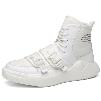 

Mens shoes summer new Korean version of the trend of white shoes mens sports shoes fashion high to help wild white shoes