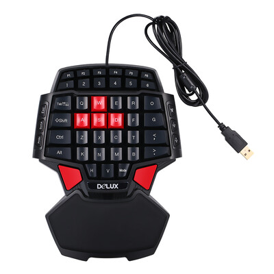 

Delux T9 47-Key Professional OneSingle Hand USB Wired Esport Gaming Keyboard