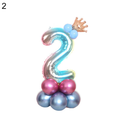 

0-9 Number Crown Foil Latex Balloon Balls Birthday Party Wedding Decor Supplies
