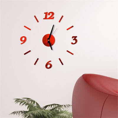 

Gobestart 3D DIY Roman Numbers Acrylic Mirror Wall Sticker Clock Home Decor Mural Decals
