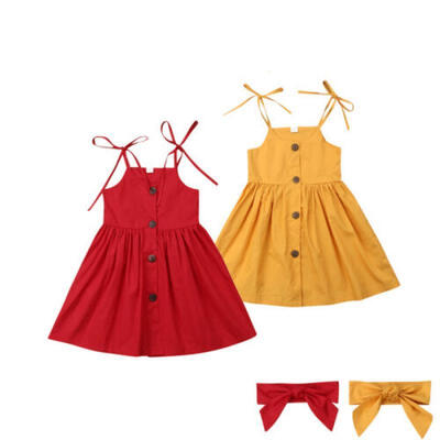 

Toddler Girls Summer Princess Clothes Strap Dress Outfits Party Pageant Sundress