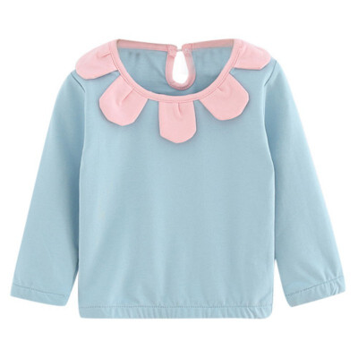 

Girls Clothing Children Toddler Baby Girl Cotton Long Sleeve T-Shirts Kids Petal Collar Design Tops Tees Autumn Casual Blouse